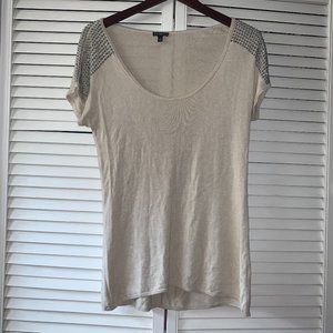 Express Rhinestone Short Sleeve Sweater